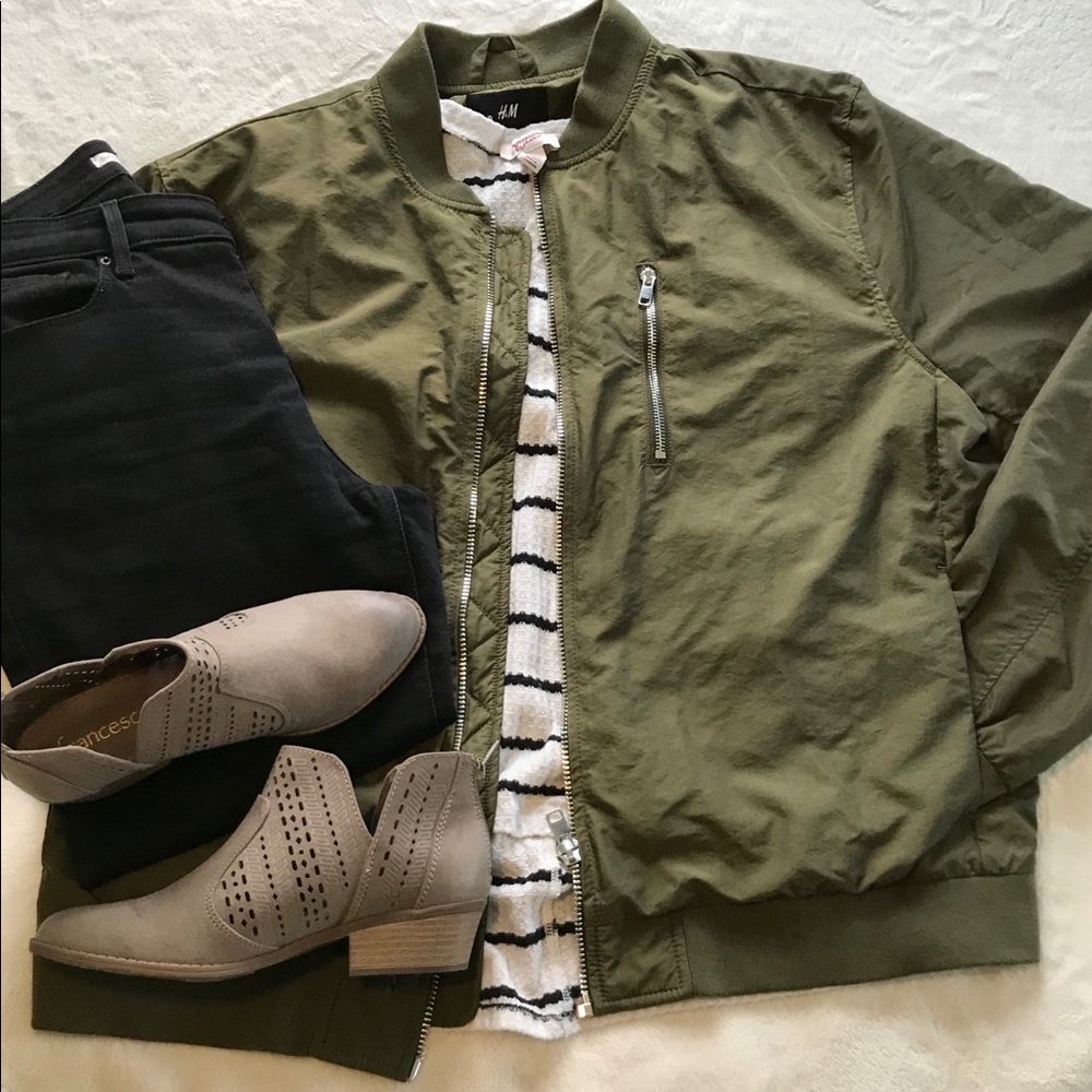 H&M bomber jacket olive green XL